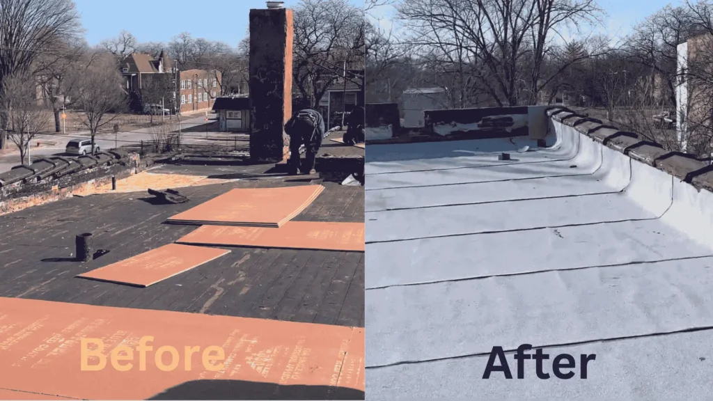 roof resealing before and after work