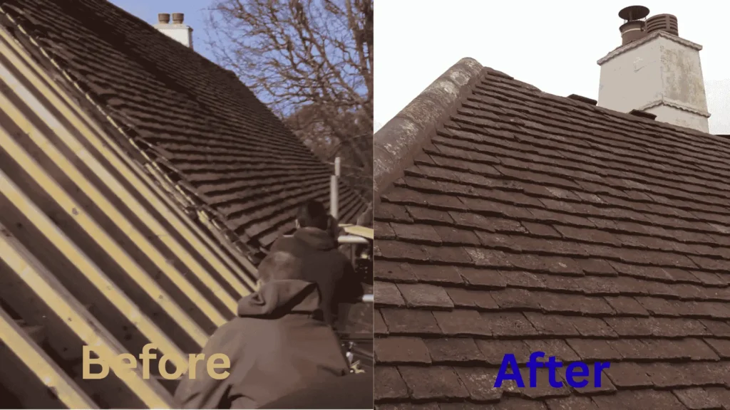 Full roof replacement before & after work
