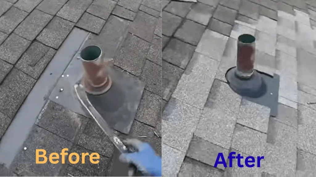 Roof leak repair in Amelia home
