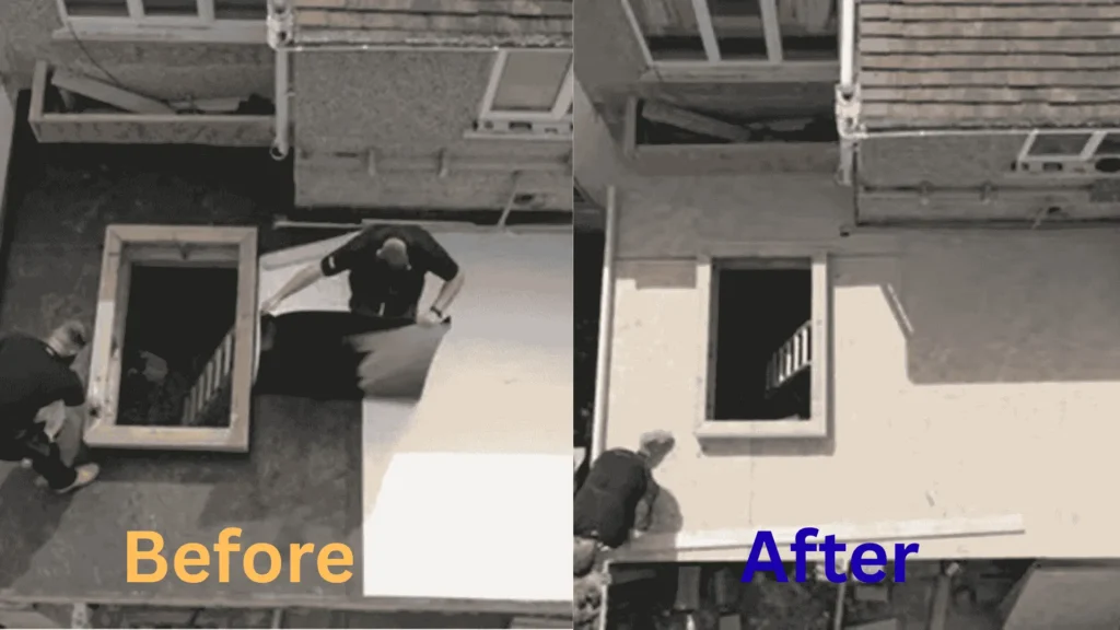 Roof installation of home
