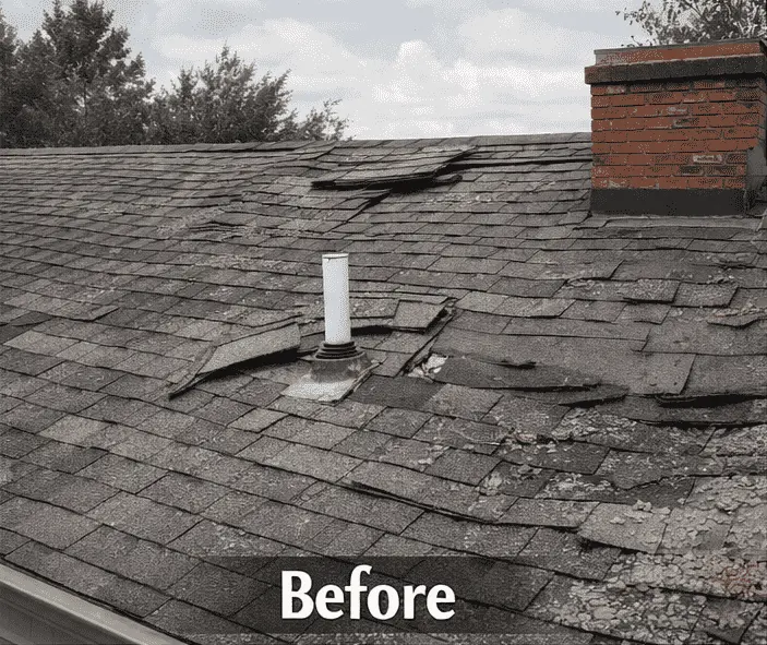 Old damaged roof 